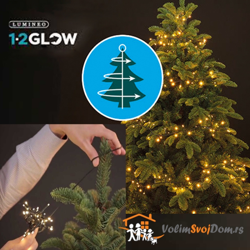 Novogodišnja LED rasveta za jelku 180cm-171L Toplo bela Lumineo 1-2 Glow 495461