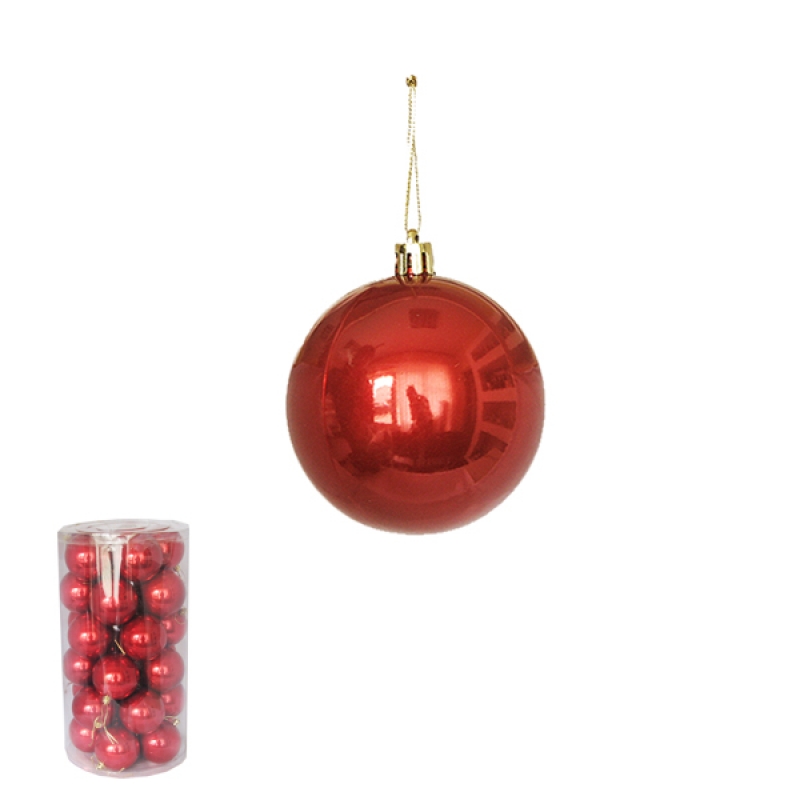 Novogodišnji ukras kugle crvene 5 cm pakovanje 30 komada 170525