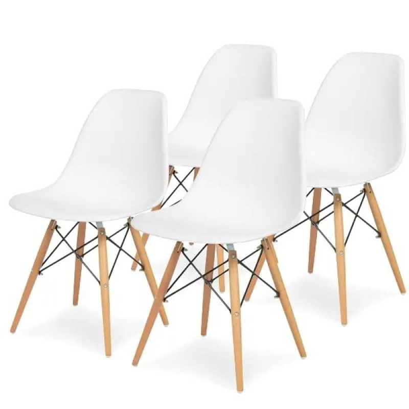 Set plastičnih trpezarijskih stolica 4 kom Aurora bela Lemon 25-KS005SET