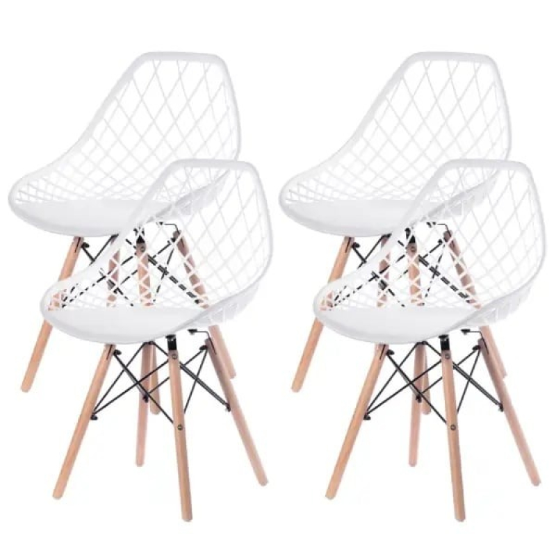 Set trpezarijskih plastičnih stolica 4 kom Skandi bela Lemon 25-KS008SET