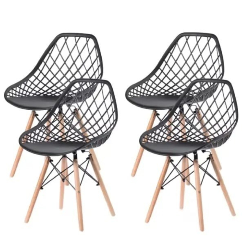 Set trpezarijskih plastičnih stolica 4 kom Skandi crna Lemon 25-KS009SET